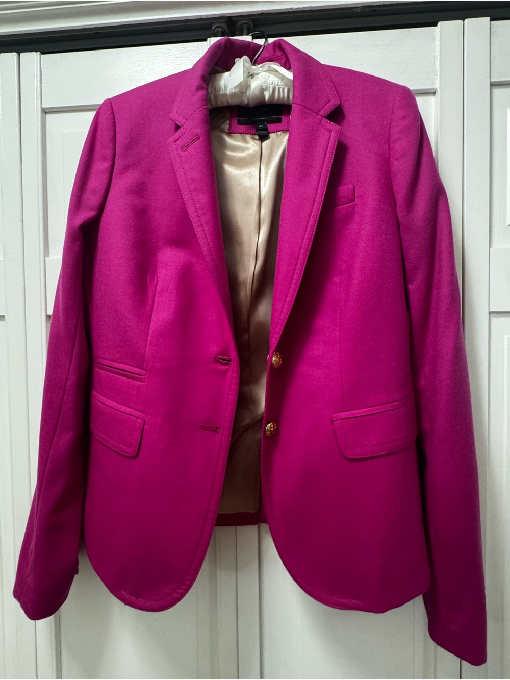 J. Crew Fuchsia Tailored Blazer with Gold Buttons